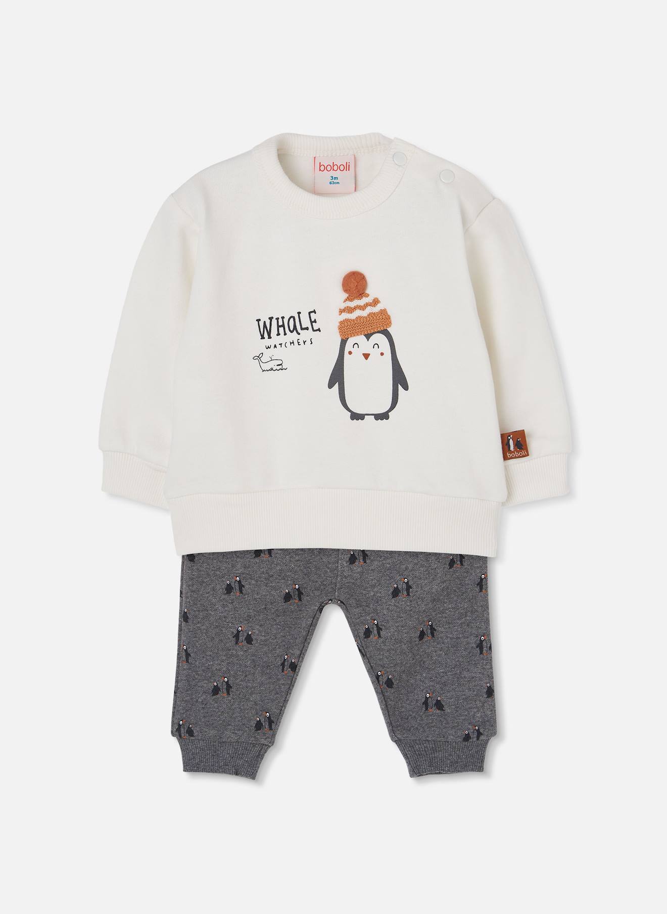 Ensemble Bb Garon Maille Imprim Pingouins Blanc 40$