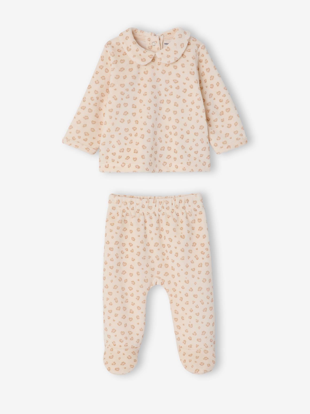 Lot de 2 pyjamas bb fille ouverture dos beige chin 30$