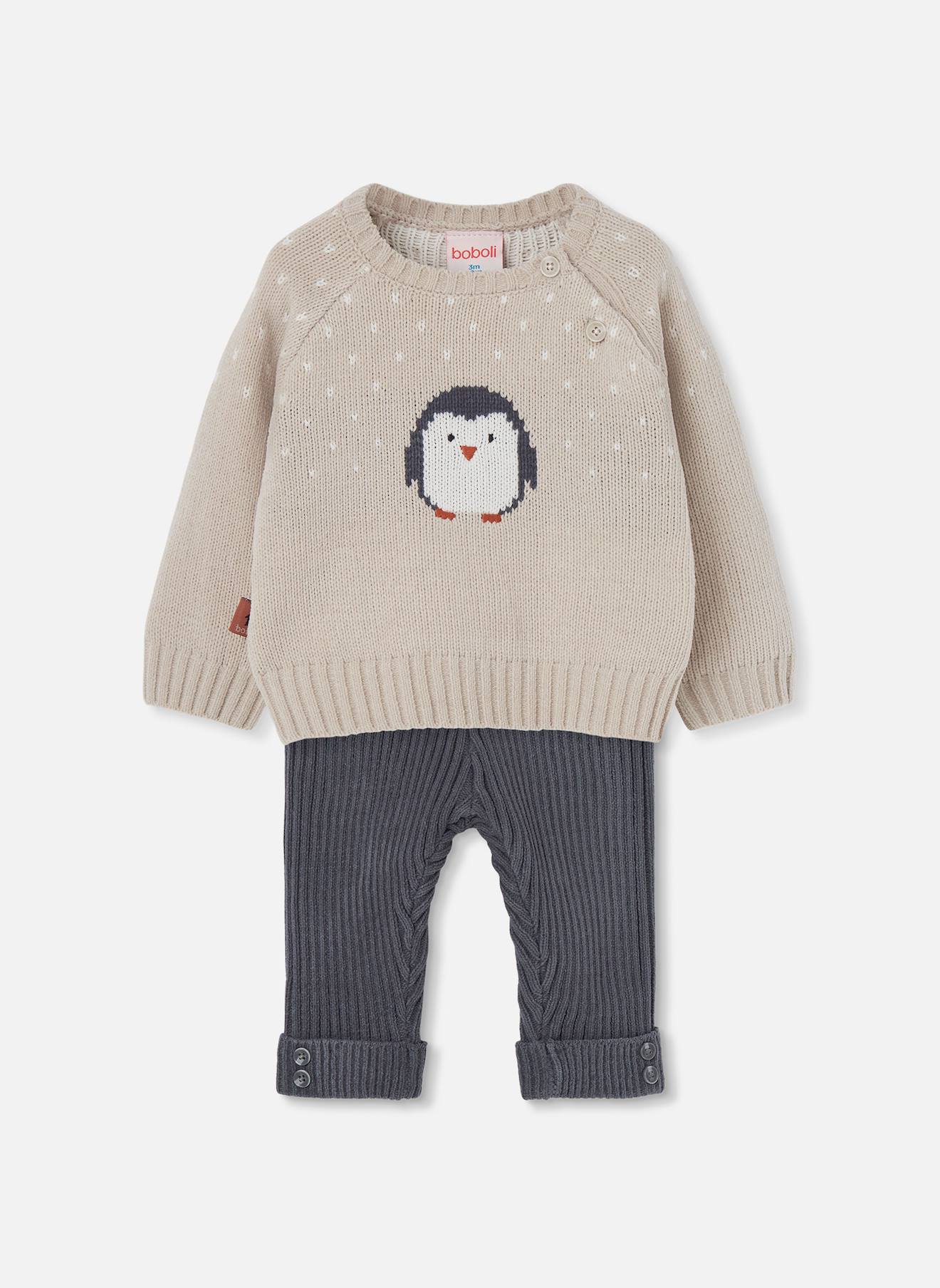 Ensemble Bb Imprim Pingouin Beige 48$