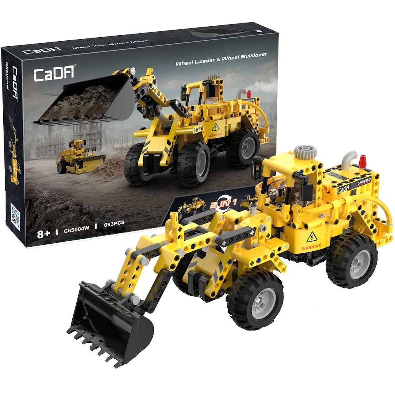 Camion Chargeur 2 En 1 693 Pièces Jaune