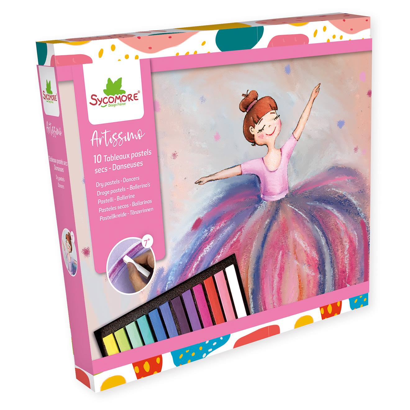 10 Tableaux Pastels Secs Danseuses Rose