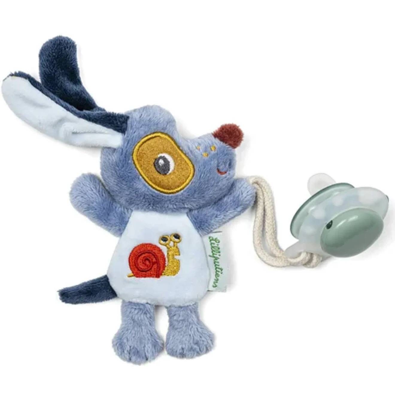 Doudou Attache Sucette Jack Mini Ami De La Nuit Bleu
