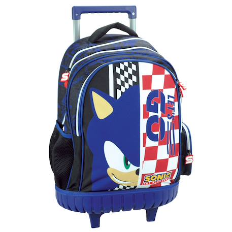 Garçon-Accessoires-Cartable à roulettes garçon sonic classic let's go