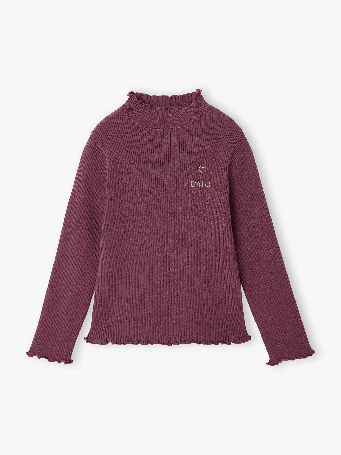 Sous-pull fille tricot prune 17$