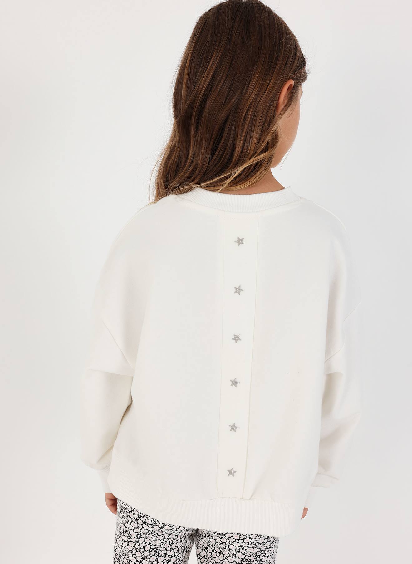 Sweat-shirt Fille En Molleton Avec Fronces Blanc 40$