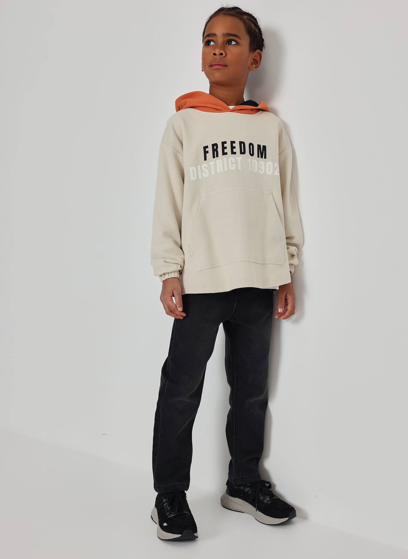 Sweat-shirt Garon Molleton Capuche Freedom Beige 36$