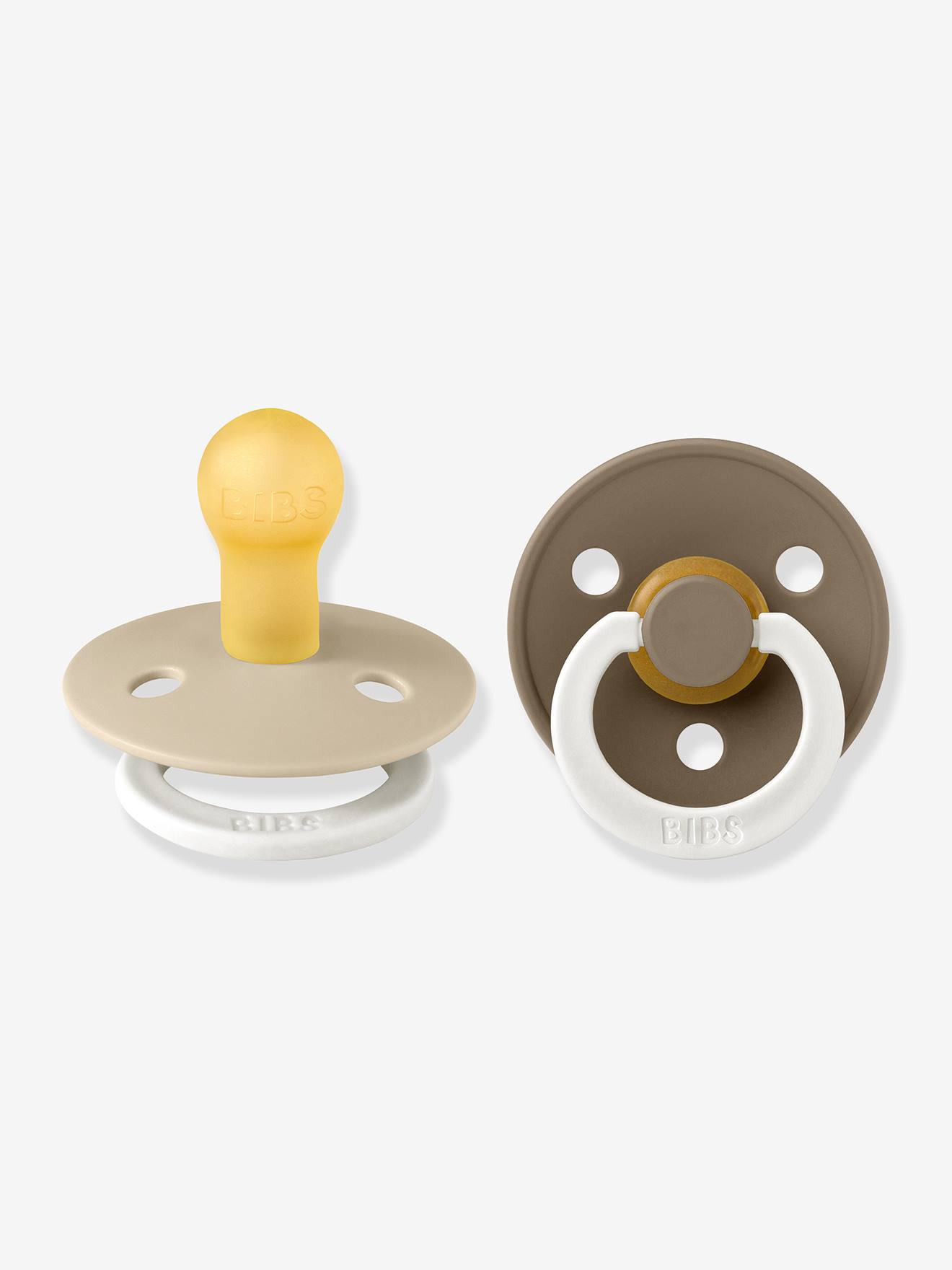 Lot de 2 sucettes-tétines Colour, taille 1 de 0 à 6 mois beige (Bibs) - Image 1