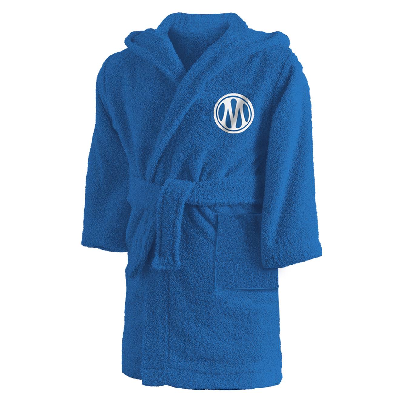 Peignoir Enfant Brod 100 Coton Om Dribble Bleu 40$