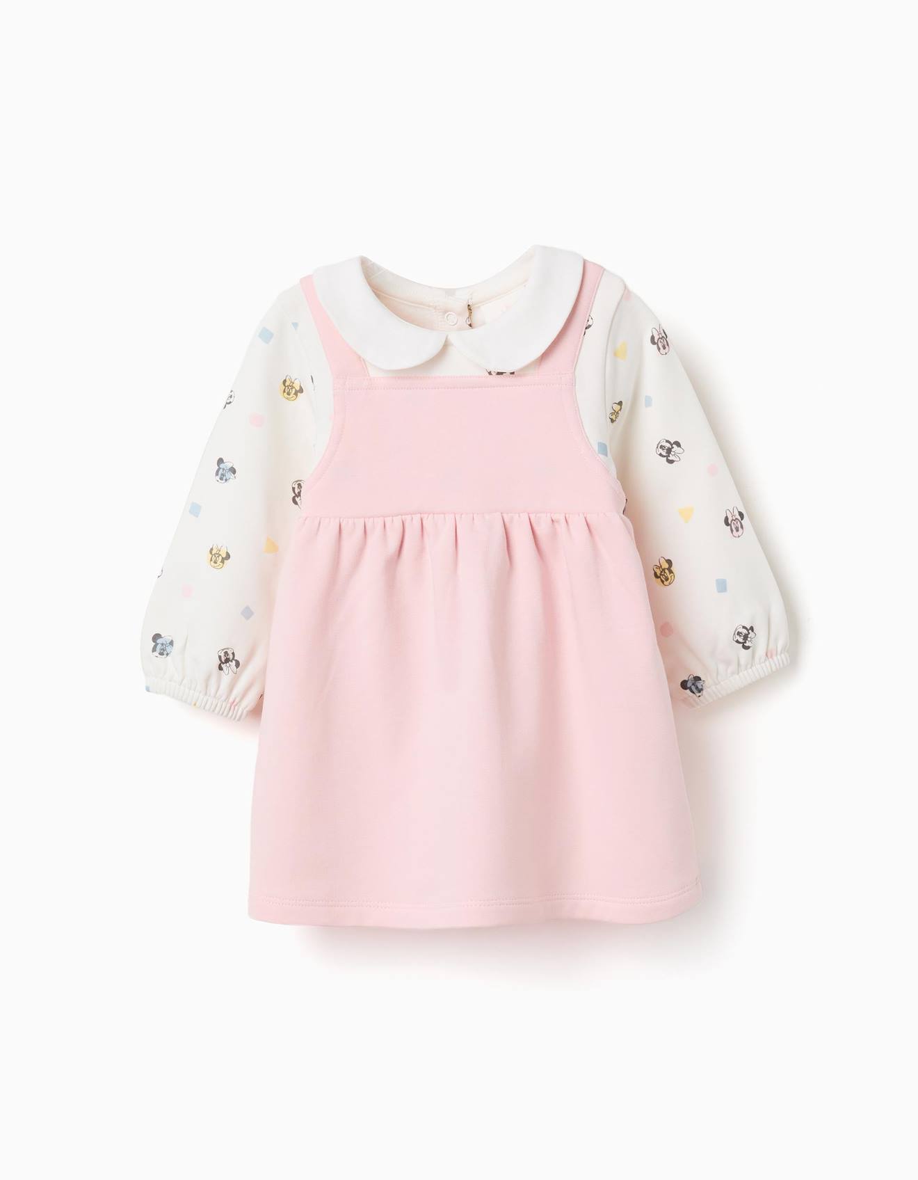 Robe Manches Longues En Coton Peign Avec Minnie Rose 30$
