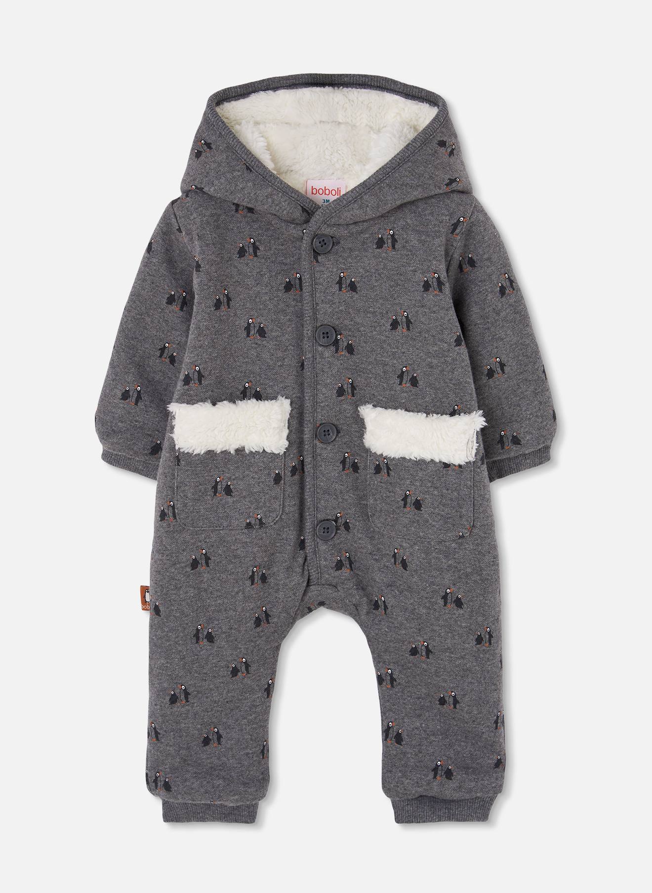 Grenouillère Bébé Garçon Maille Imprimé Pingouins Multicolore
