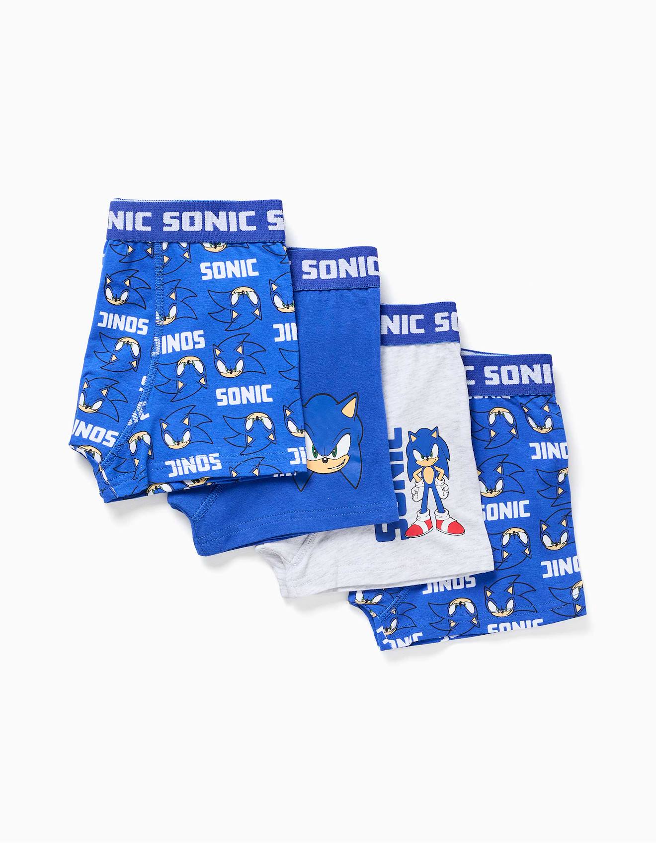 Lot De 4 Boxers En Coton Sonic Imprim Personnage Taille lastique Multicolore 23$