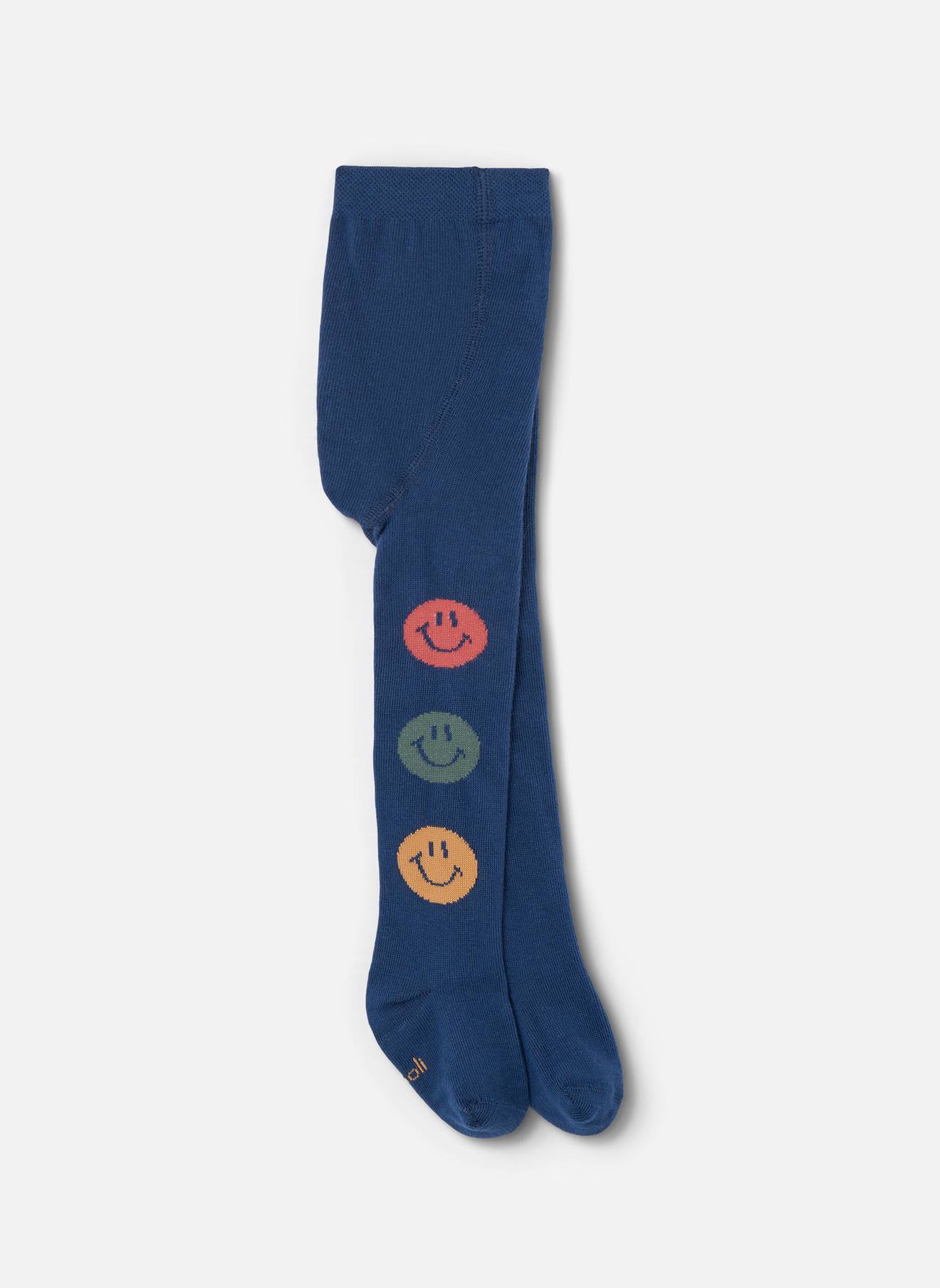 Collant Imprimé Smileys Bleu