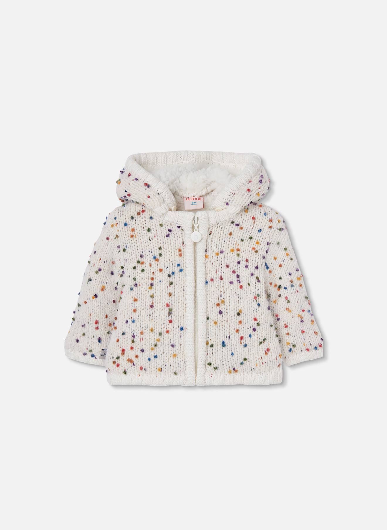 Veste Bb Fille En Maille Avec Points Blanc 48$