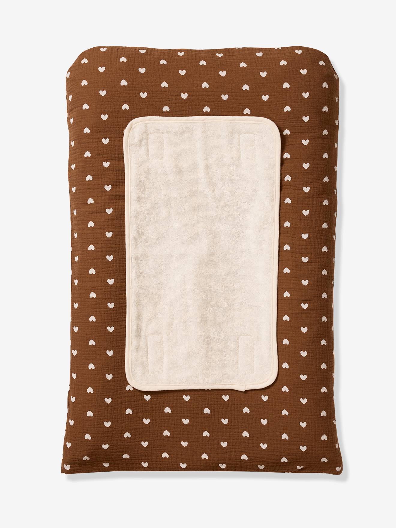 Lot de 2 housses de matelas à langer chocolat (Vertbaudet) - Image 1