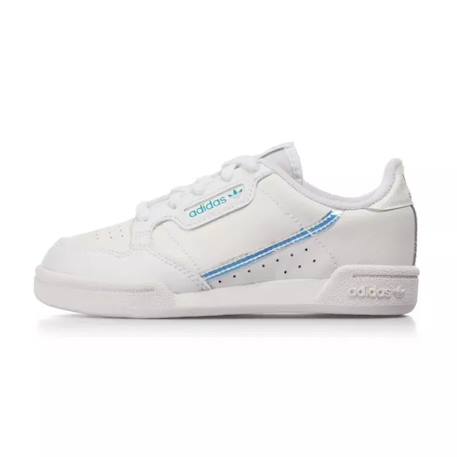 Baskets enfant en cuir Blanc/bleu 1 - vertbaudet enfant 