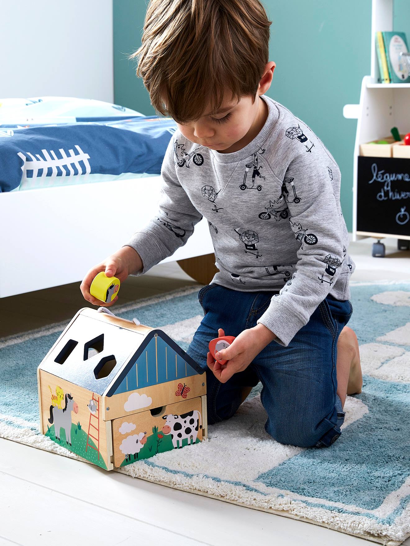 Maison des formes en bois FSC® multicolore