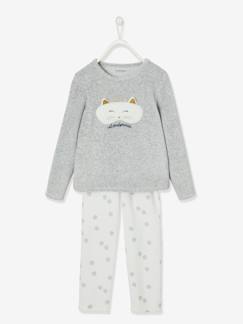 Fille-Pyjama, surpyjama-Pyjama en velours "masque de chat" fille