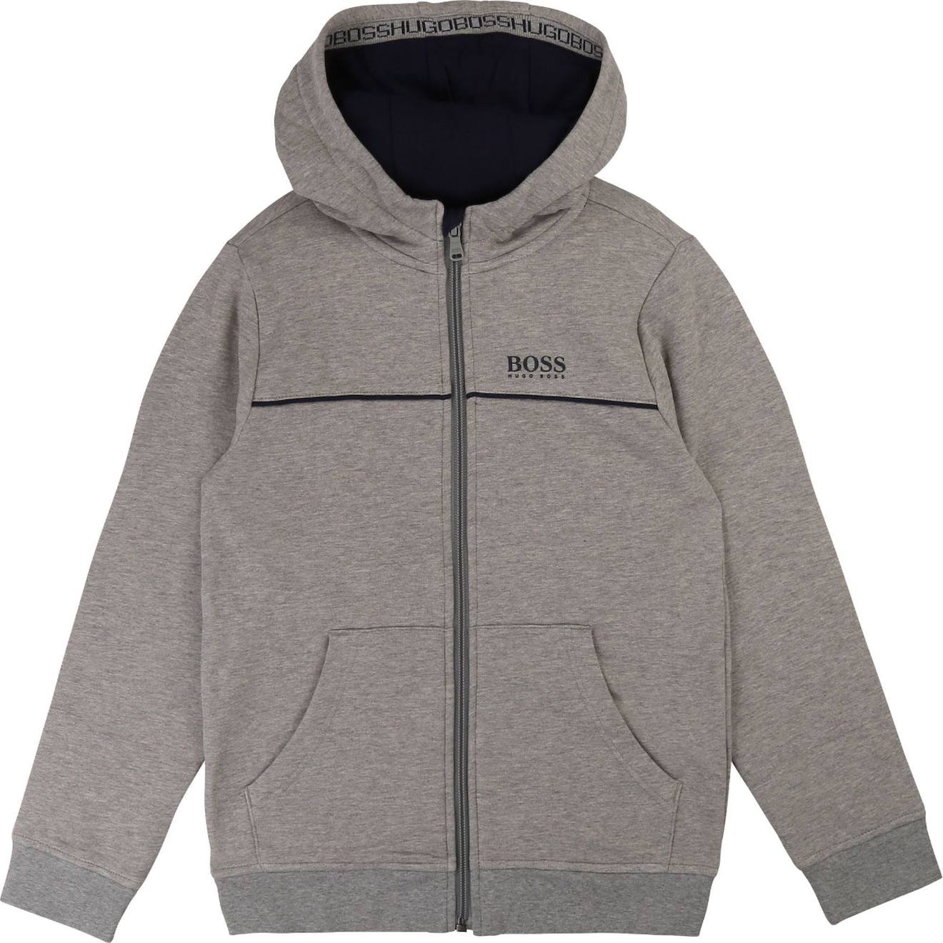 Sweat Capuche Garon En Coton Gris Fonc 48$