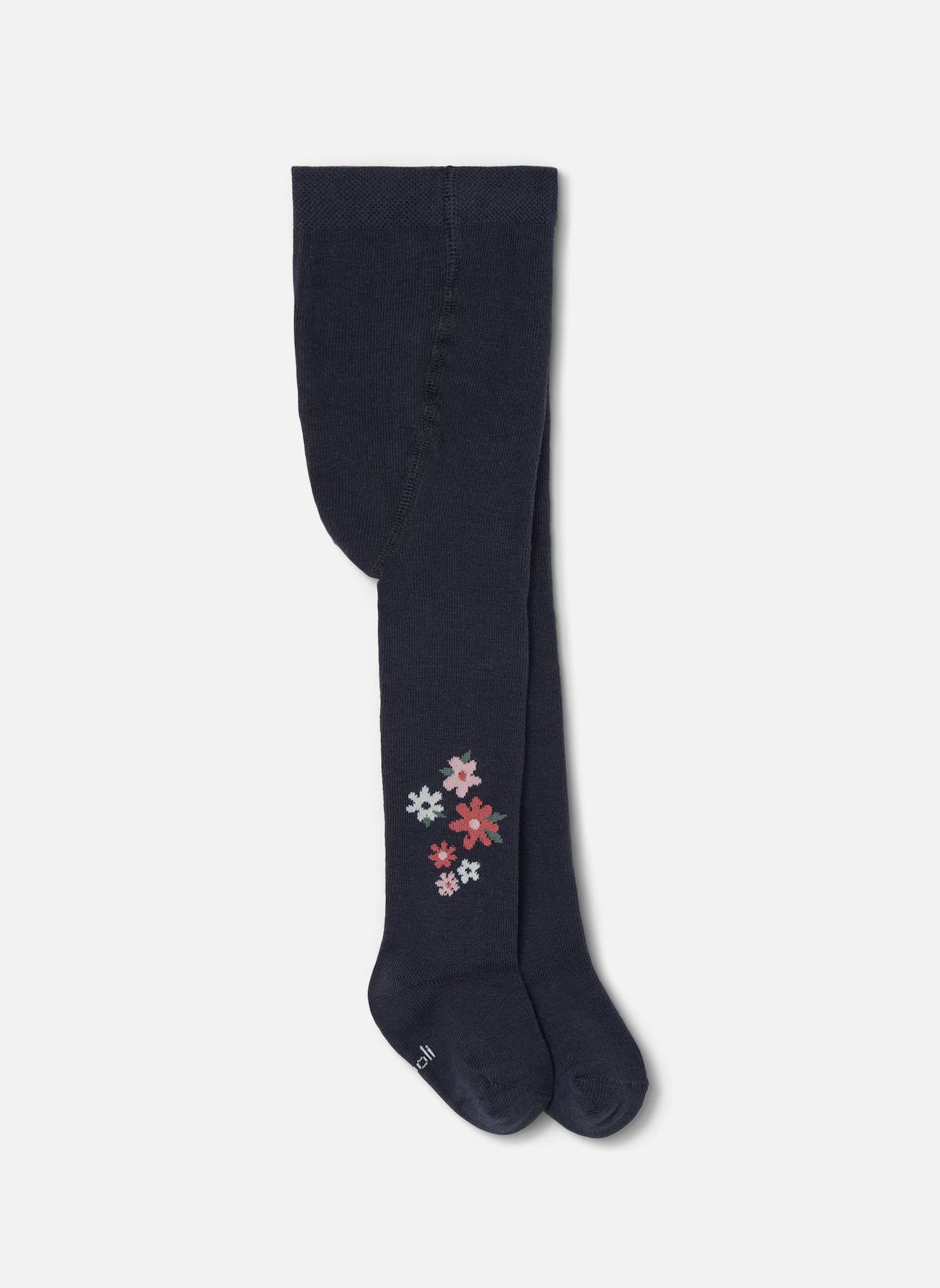 Collant Imprim De Fleurs Bleu Marine 13$