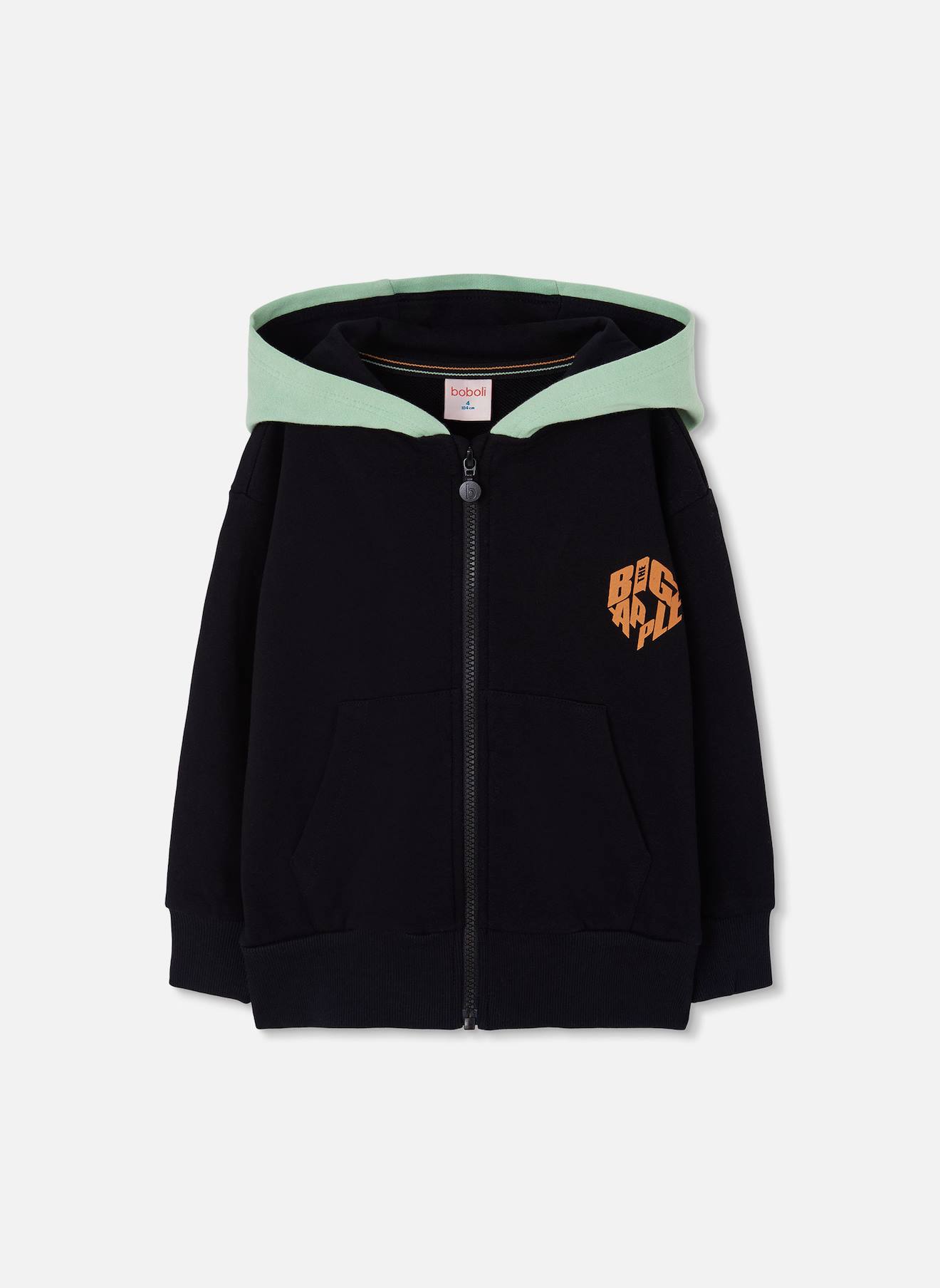 Veste Garçon Molleton À Capuche Noir