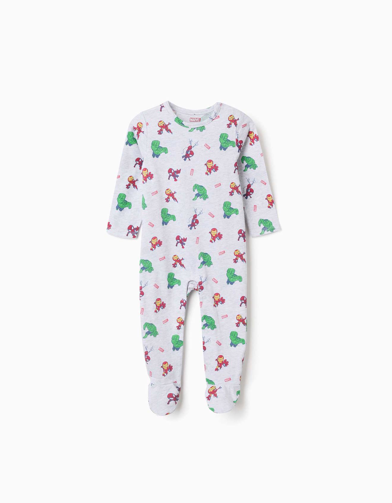 Dors-bien Manches Longues En Coton Avec Imprims Marvel Gris Clair 23$
