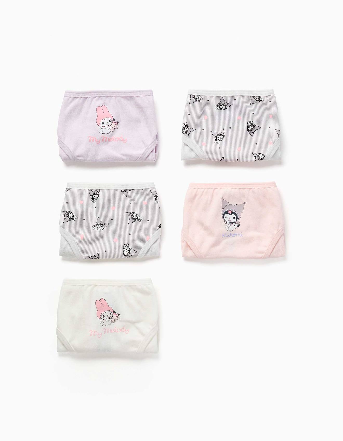 Lot De 5 Culottes En Coton Avec Imprims Kuromi Multicolore 20$