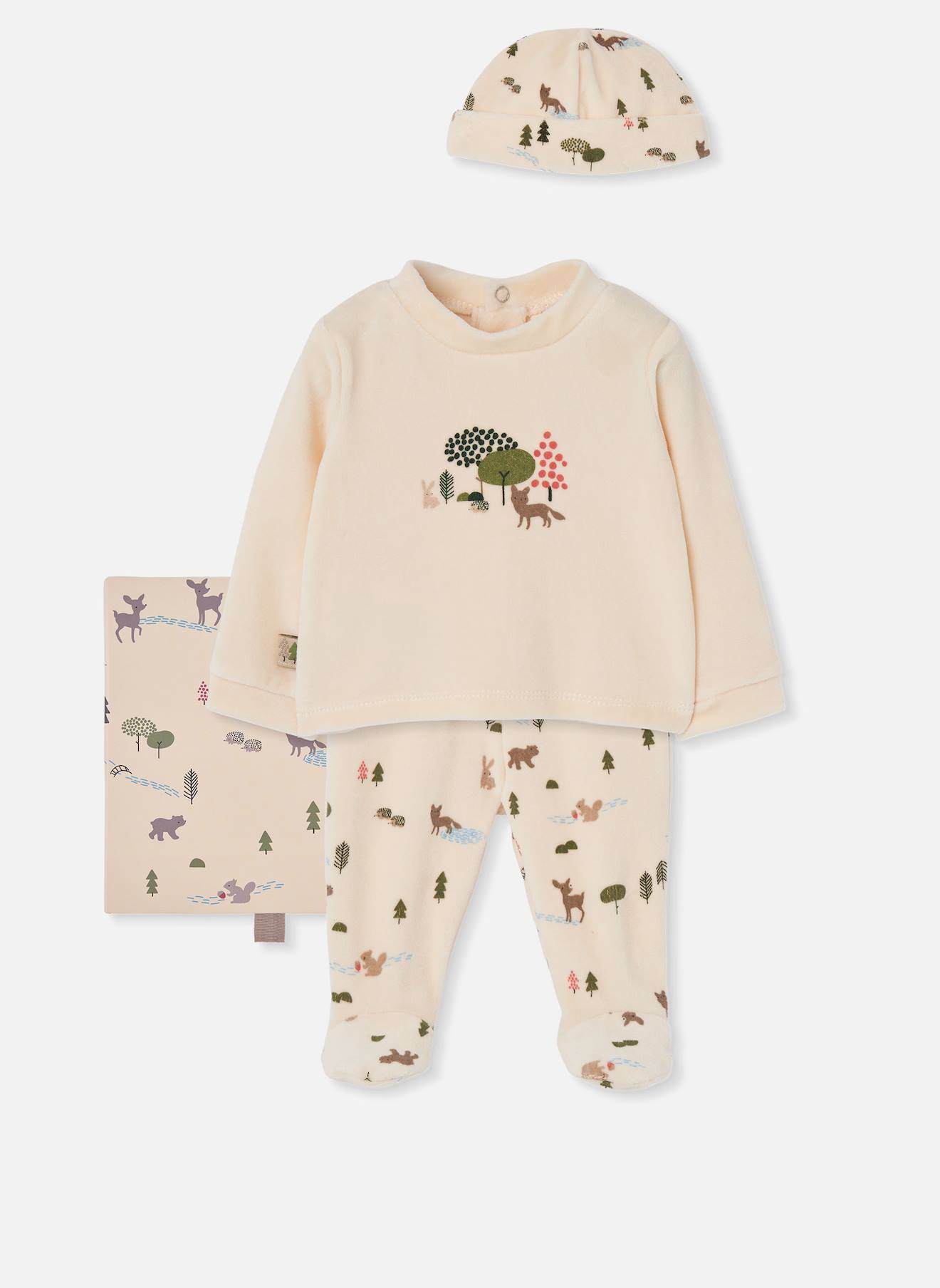Ensemble Bébé Imprimé Forêt Animaux Multicolore