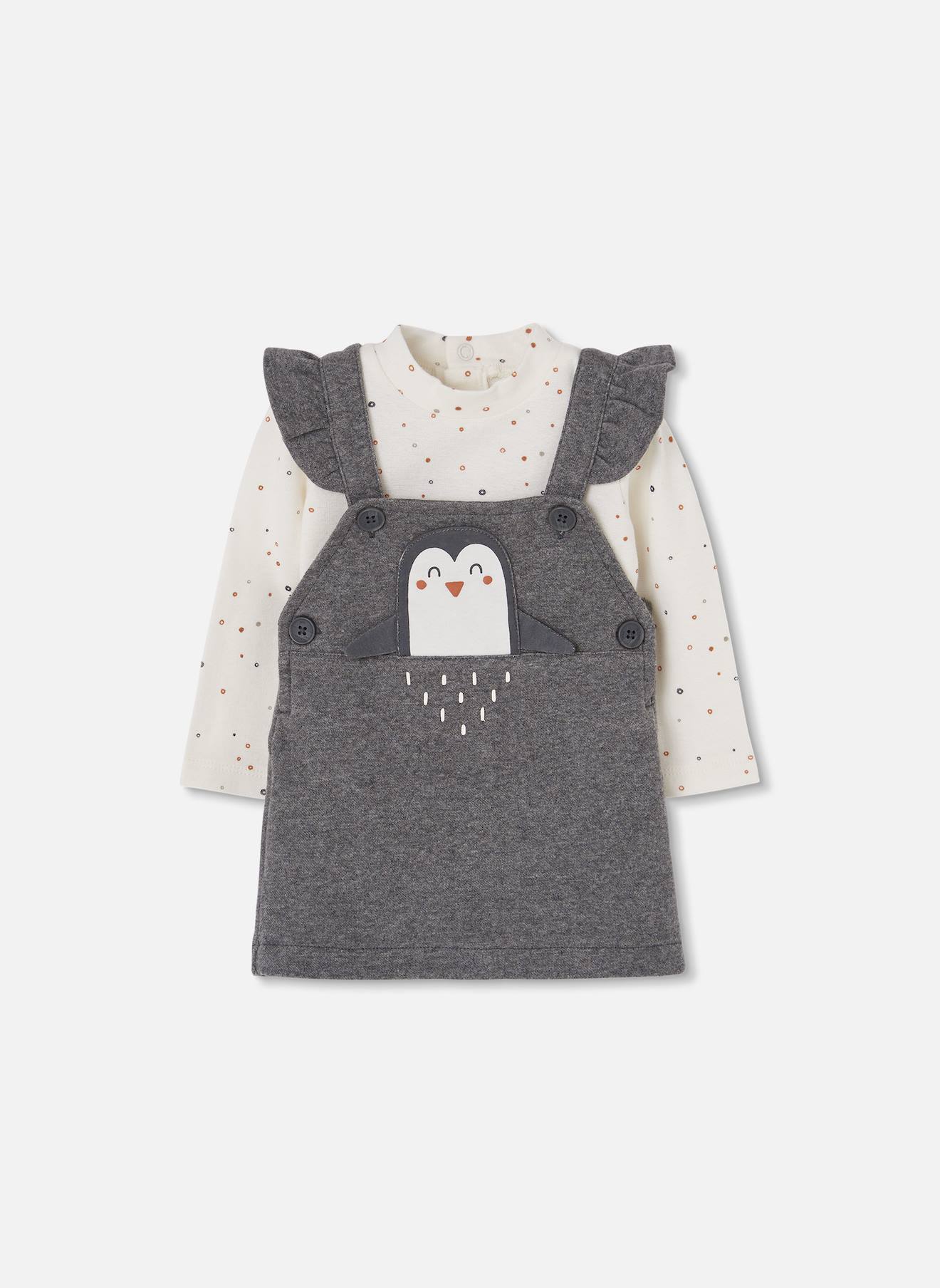 Ensemble Bb Fille En Maille Avec Pingouin Gris 43$