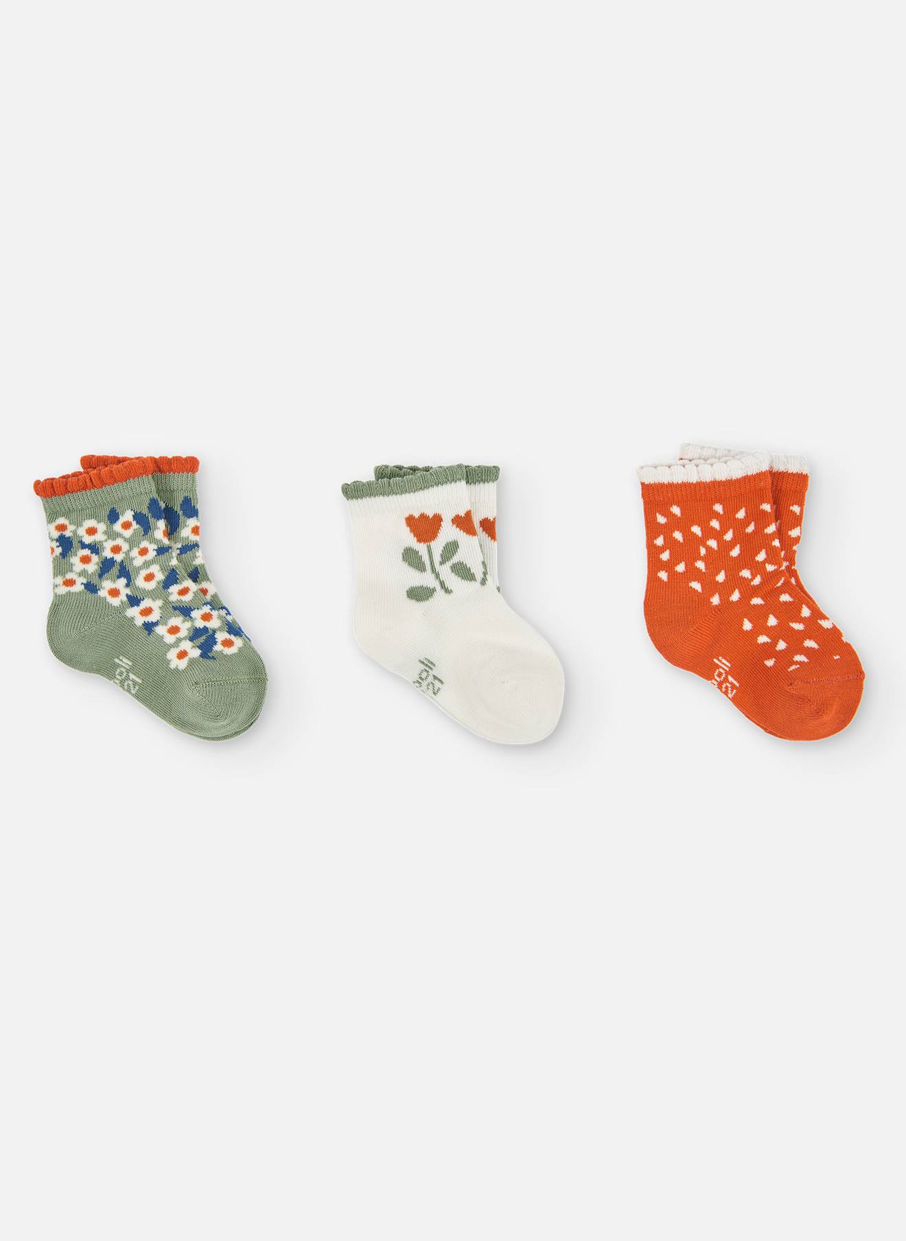 Lot De 3 Paires De Chaussettes Imprim Fleuri Vert 13$