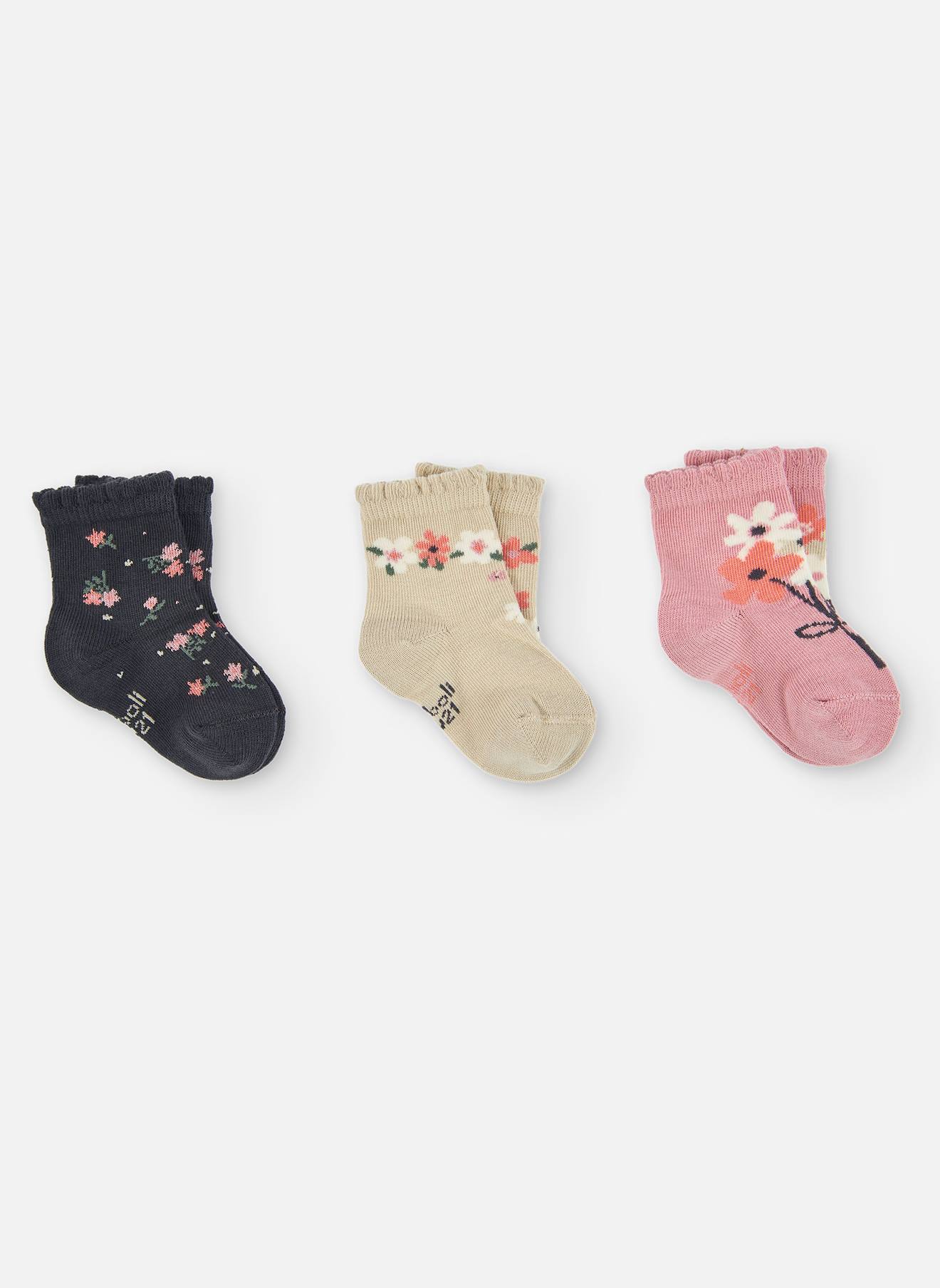 Lot De 3 Paires De Chaussettes Imprim Fleurs Pink 13$