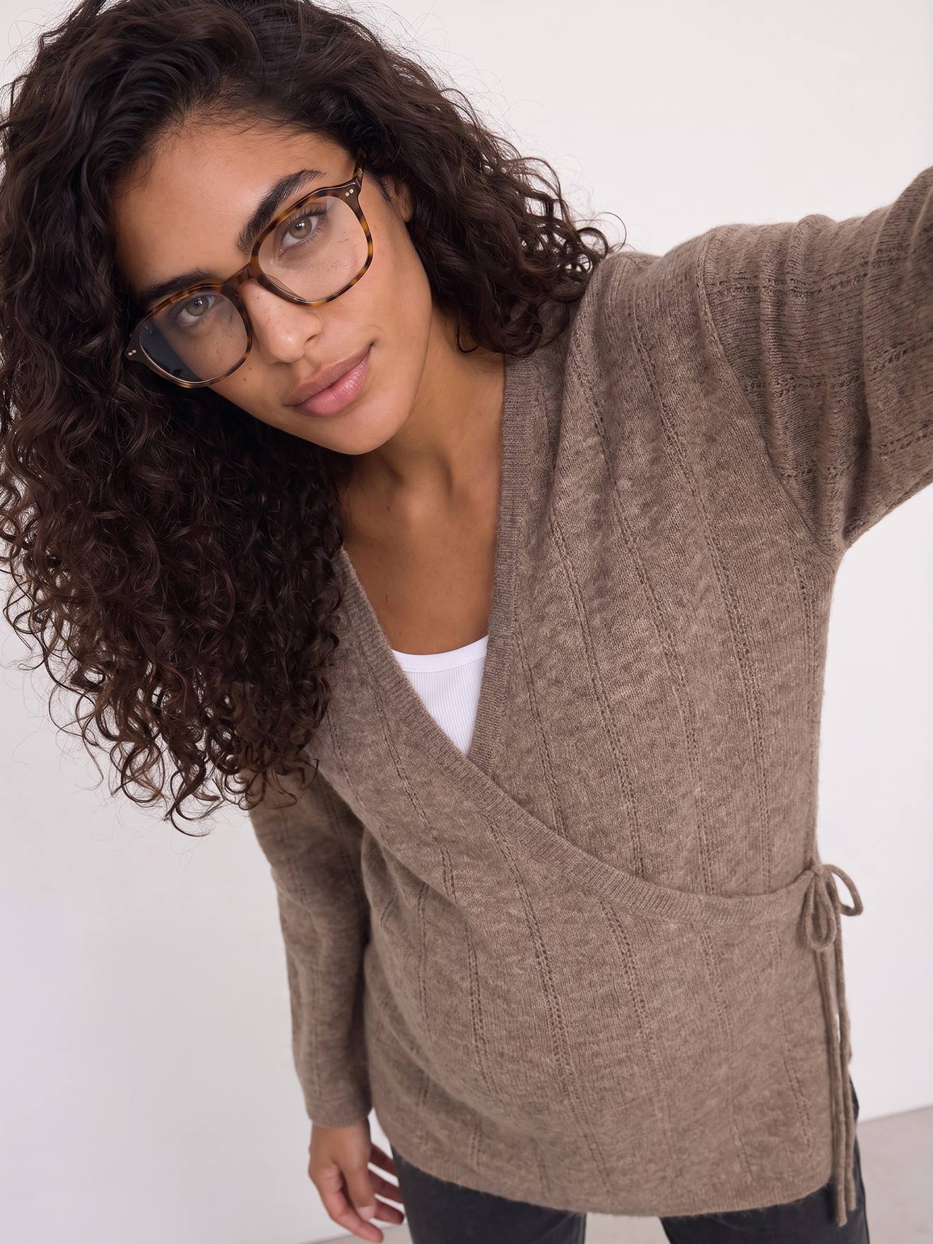 Gilet cache coeur grossesse allaitement taupe