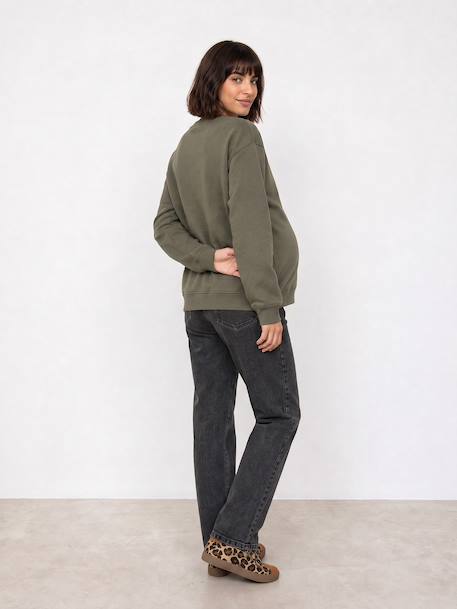 Sweat grossesse et allaitement kaki 3 - vertbaudet enfant 
