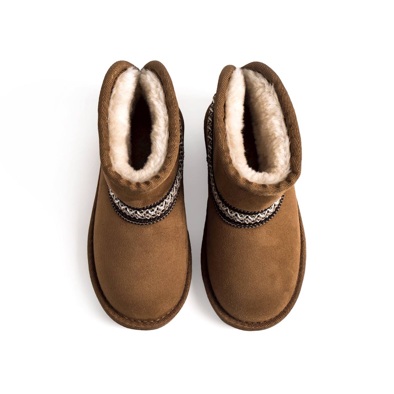 Bottines Filles Textile Sans Fermeture- Ouverts Brown