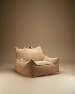 -Fauteuil club pouf ado en velours côtelé
