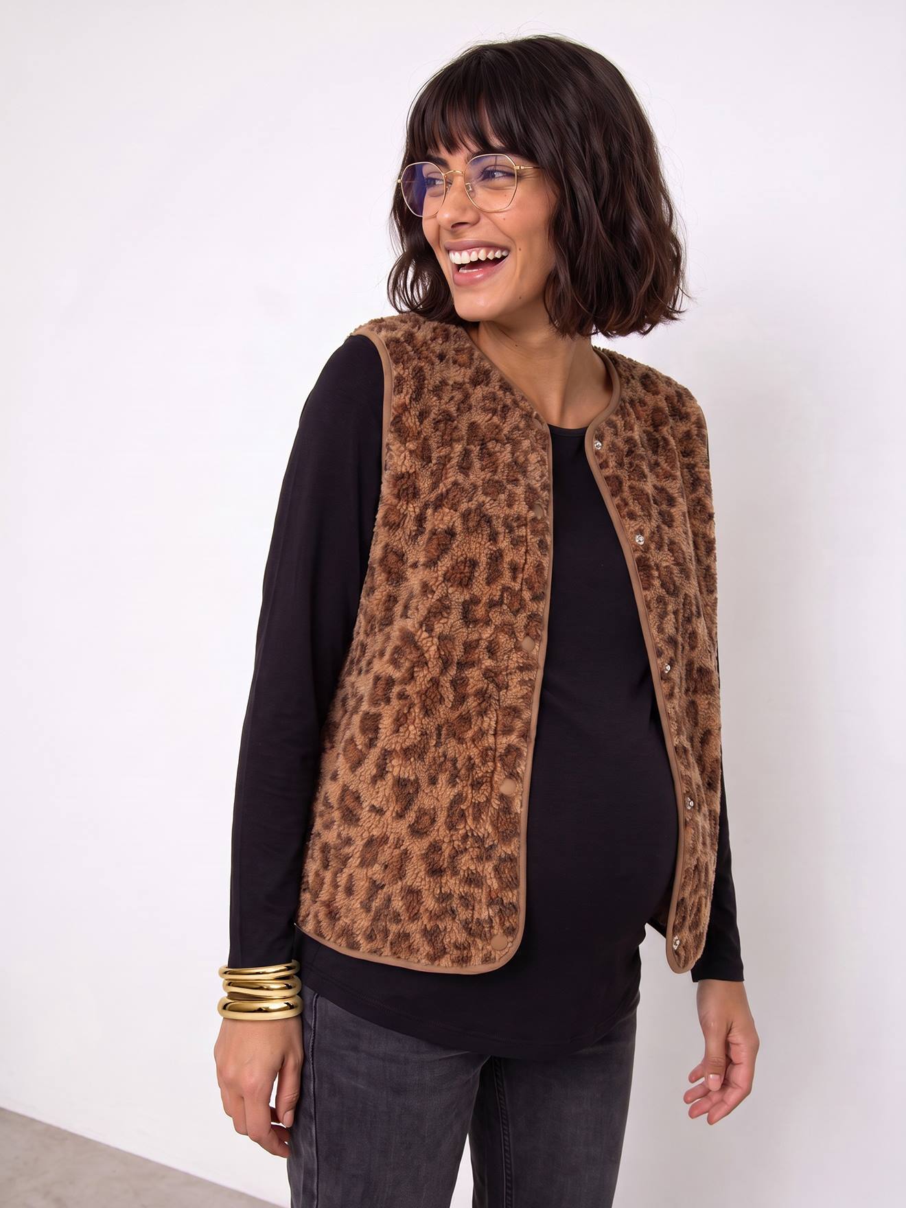 Gilet grossesse et allaitement marron