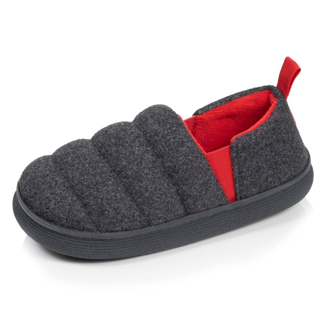 Chaussons Mocassins Polaire Chinée Semelle Bloup Extra Confort Gris Chiné