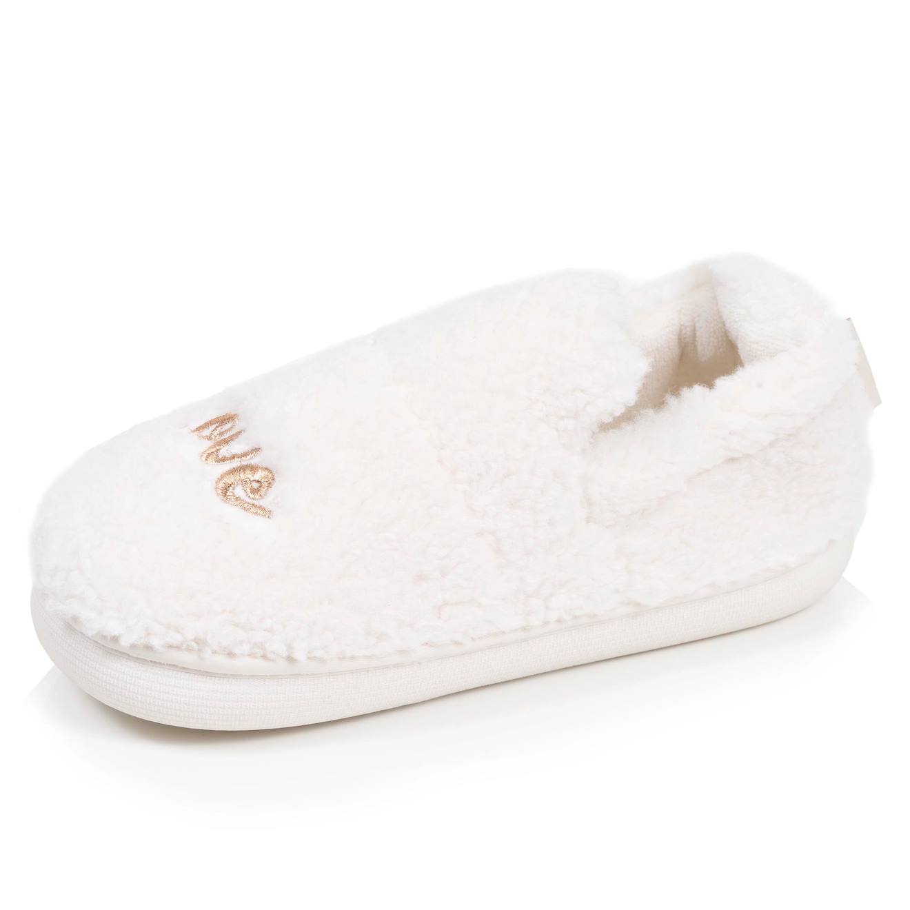 Chaussons Mocassins Maille Bouclette Semelle Bloup Extra Confort Ivoire 15$