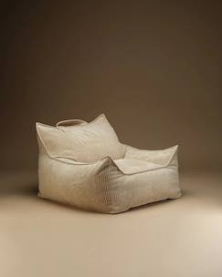 -Fauteuil club pouf ado en velours côtelé
