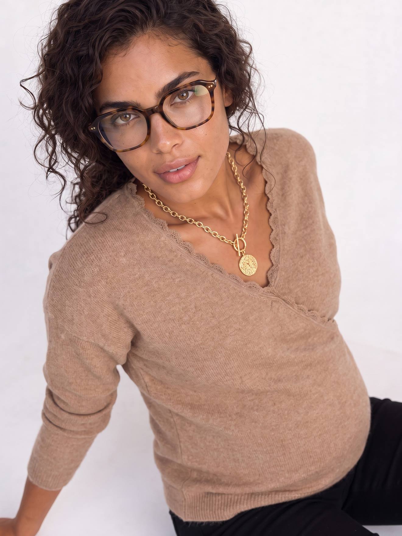 Pull devant/dos grossesse et allaitement beige Pull devant/dos grossesse et allaitement beige