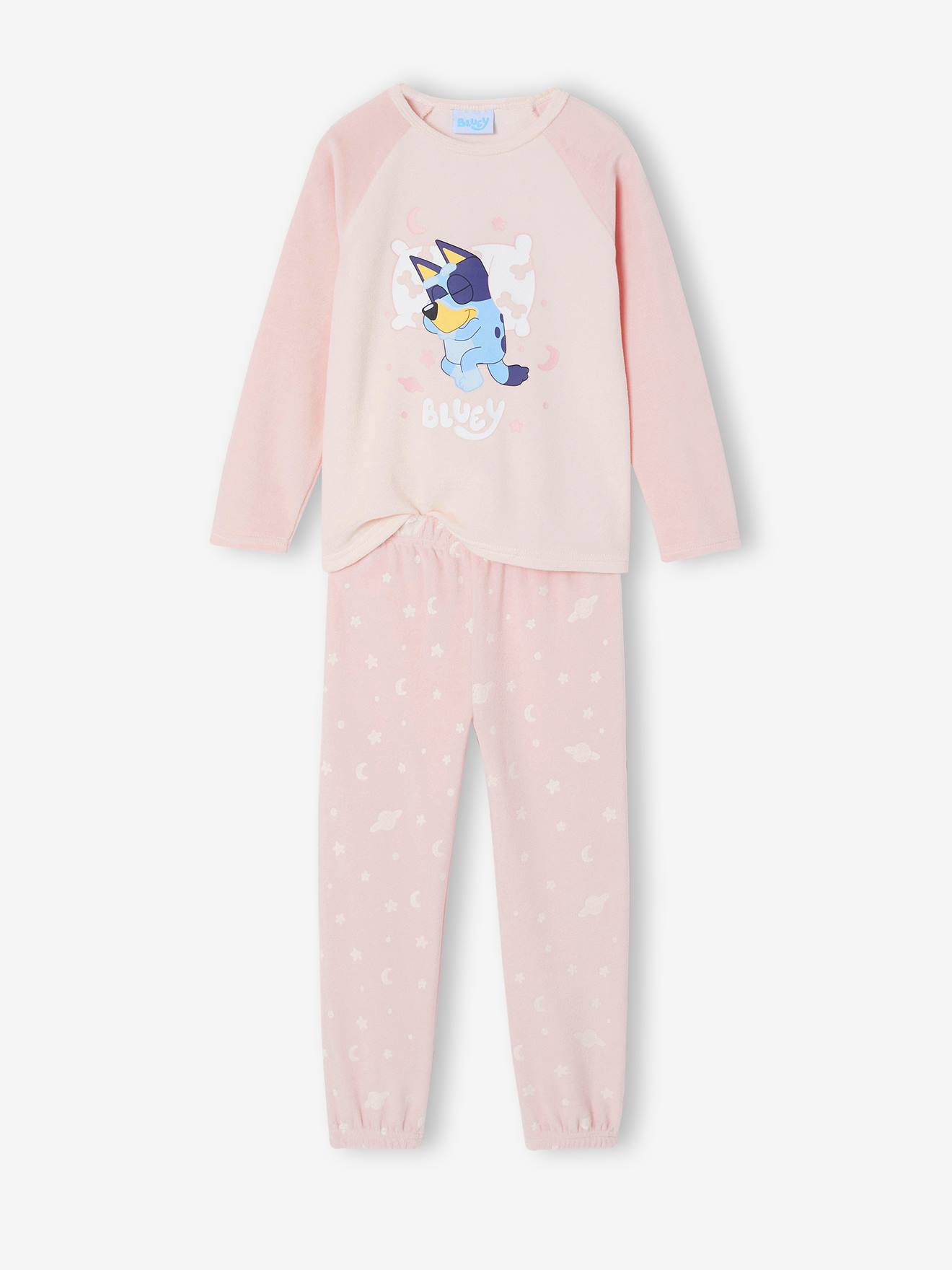 Pyjama en velours Bluey rose pâle