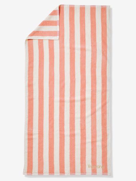 Serviette de bain rayée TRANSAT personnalisable, avec coton recyclé rayé bleu+rayé jaune+rayé rose 15 - vertbaudet enfant 