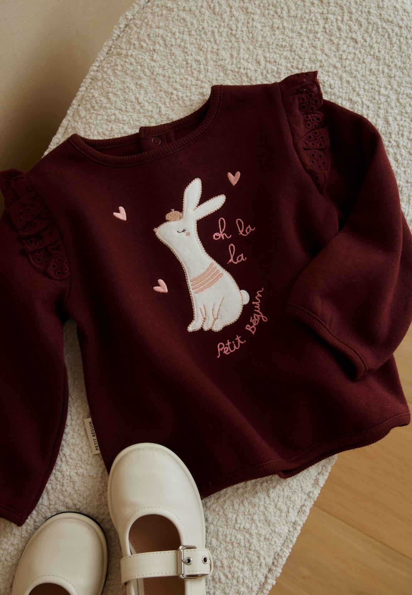 Sweat-shirt Bb En Molleton Aime Bordeaux 22$