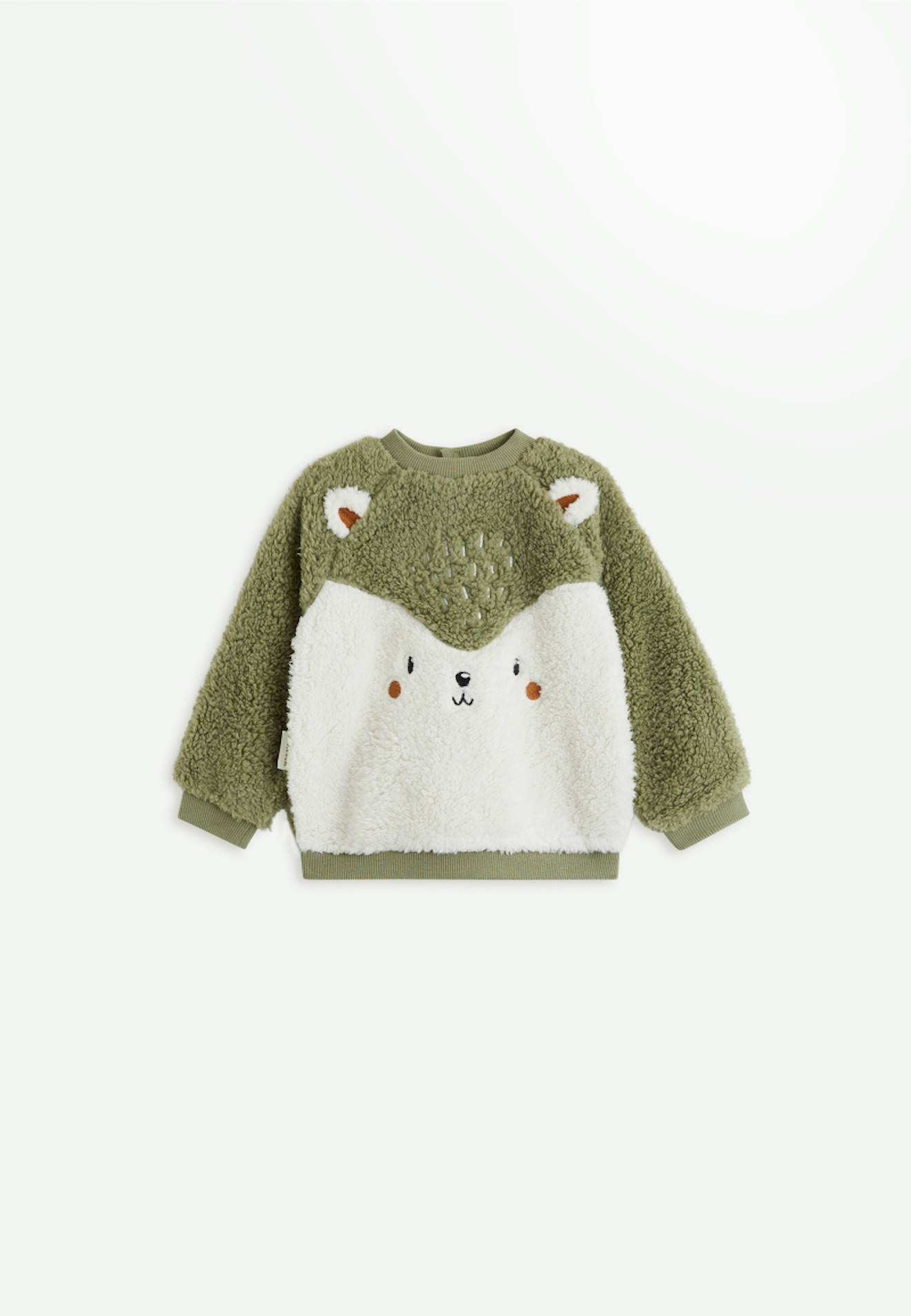 Sweat-shirt Bb En Sherpa Ginkgo Vert 22$