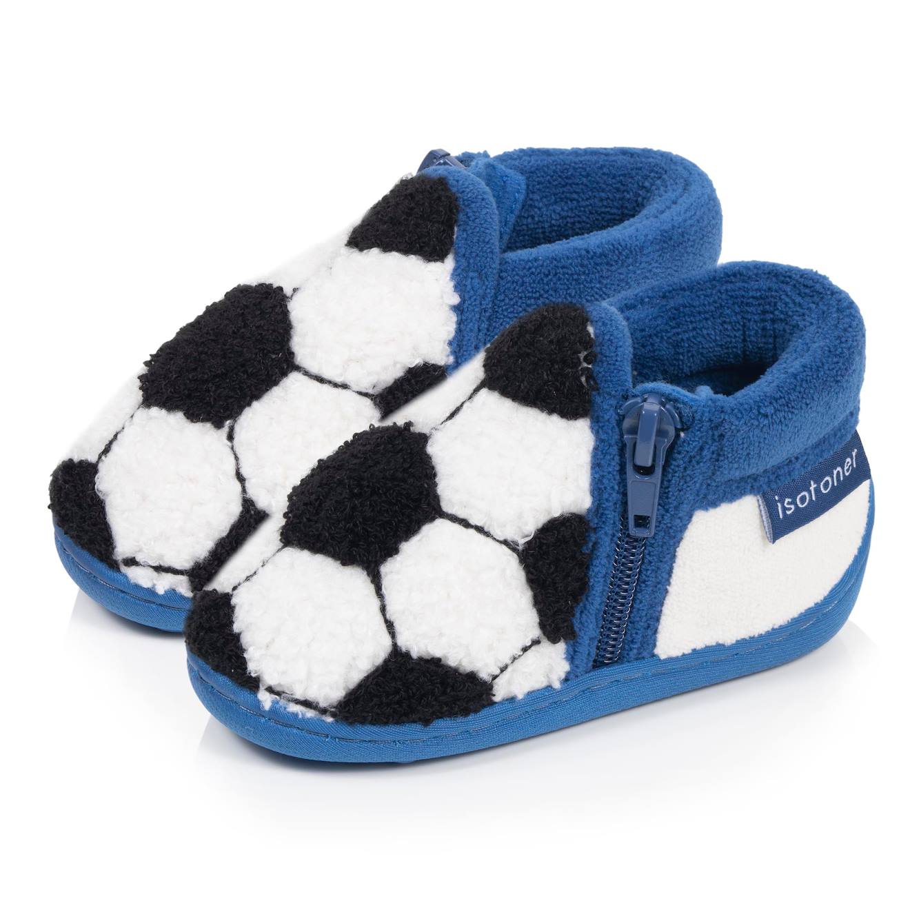 Chaussons Bottillons Zip Faciles Enfiler Bon Maintien Du Pied Semelle Antidrapante Bleu 13$
