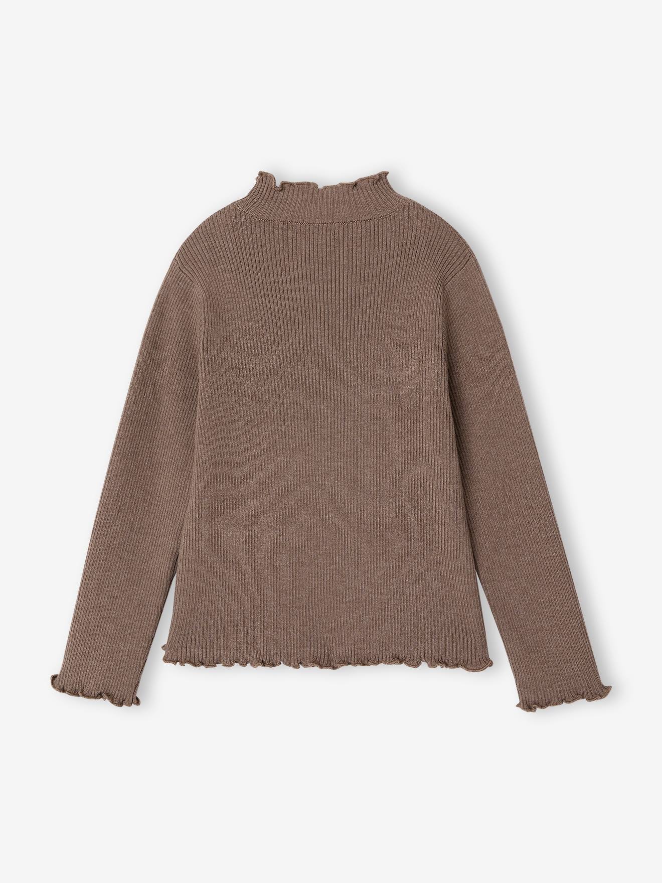 Sous-pull fille tricot taupe 17$