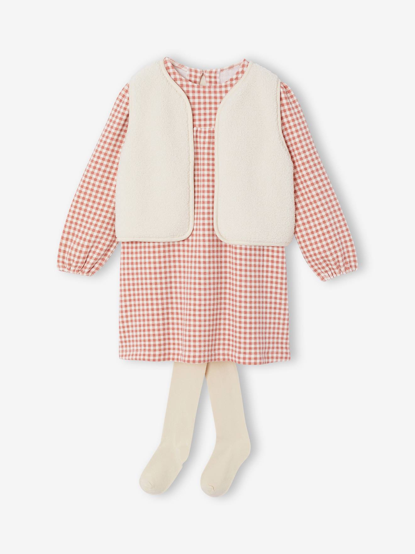 Ensemble robe 3 pièces enfant fille écru