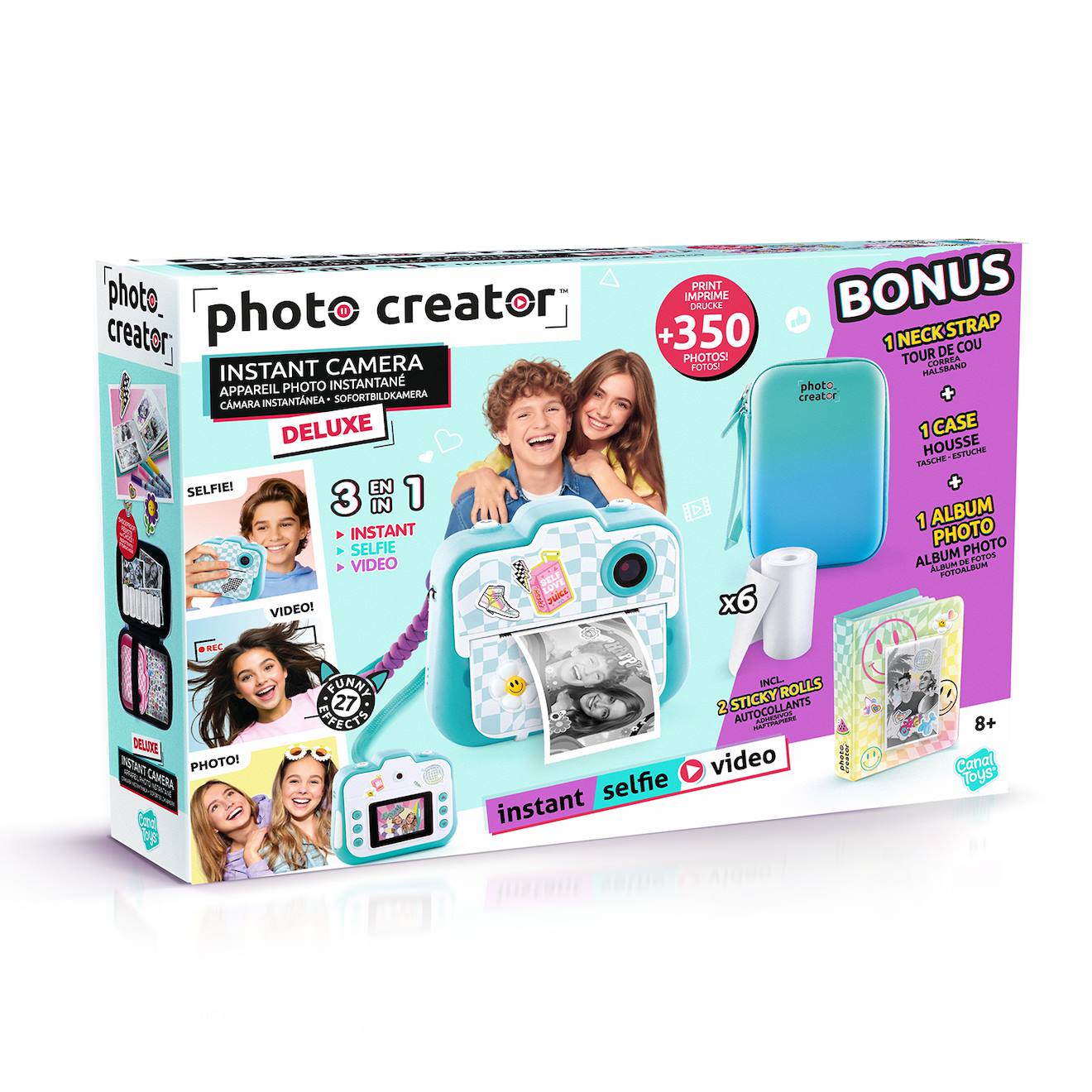 Photo Creator - Appareil Photo Instantané Deluxe Pack Turquoise - Photo, Selfie, Vidéo, Impression Sans Encre, Housse Et Album Photo Inclus Turquoise