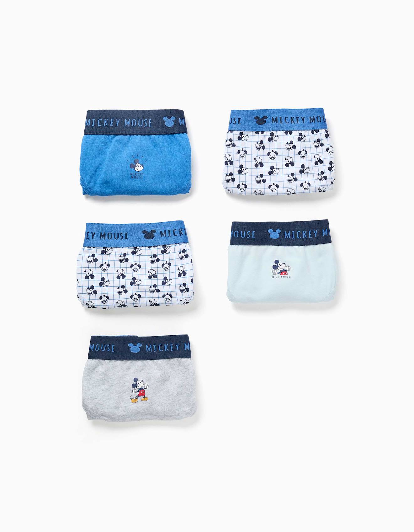 Lot De 5 Slips En Coton Avec Imprims Mickey Multicolore 20$