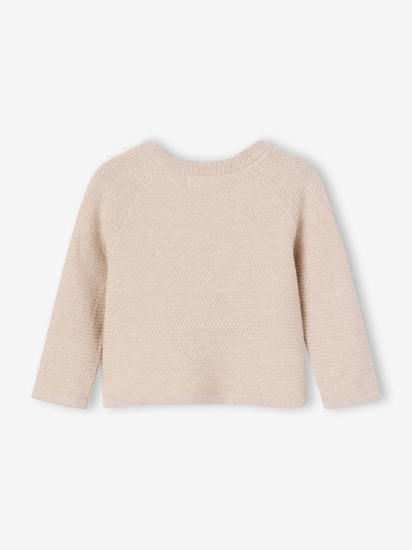 Gilet tricot naissance bébé beige chiné (Vertbaudet) - Image 1