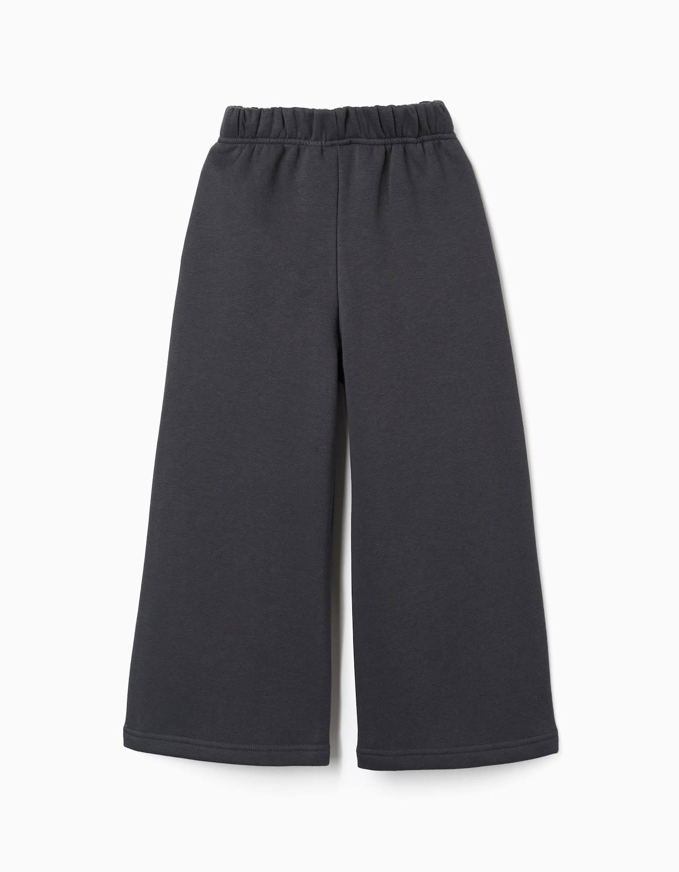 Pantalon Jambe Large En Molleton Avec Doublure En Coton Peign Gris Fonc 19$
